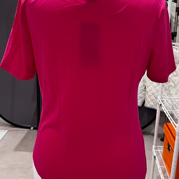 SHEIN LUNE Hot Pink Surplice Neck Tee (NWOT) - Picture 7 of 8